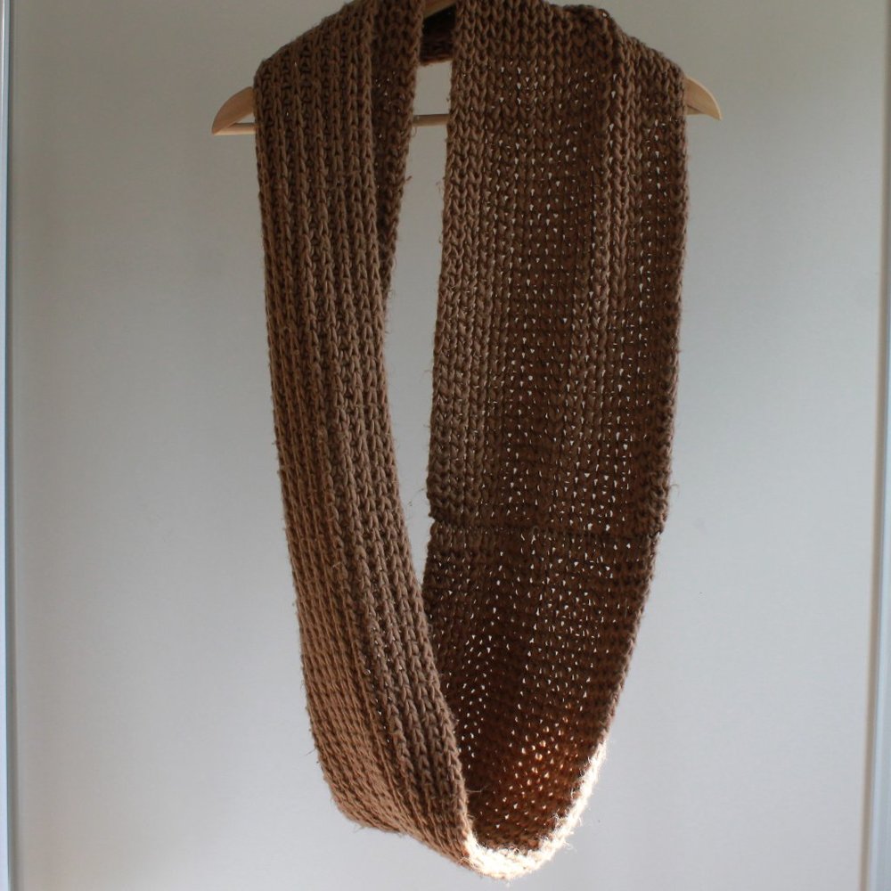 Chunky Beige Knit Infinity Scarf ** 3 for $20 **